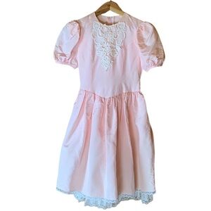 Vintage Gunne Sax / Jessica McClintock pink taffeta dress Size 12